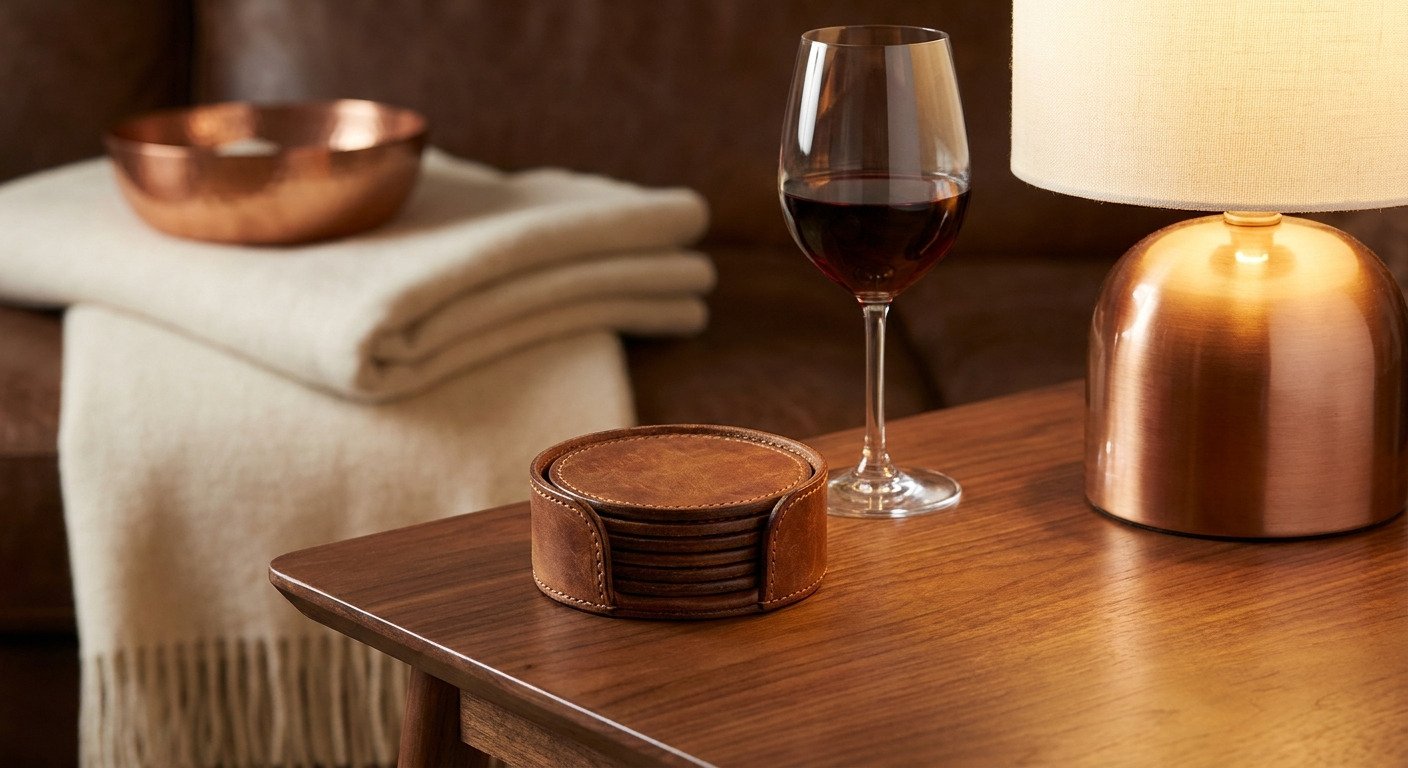Leather Coaster Set - Dynasty Home Co